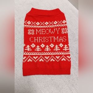 Whisker City cat apparel holiday Red Christmas sweater size small new